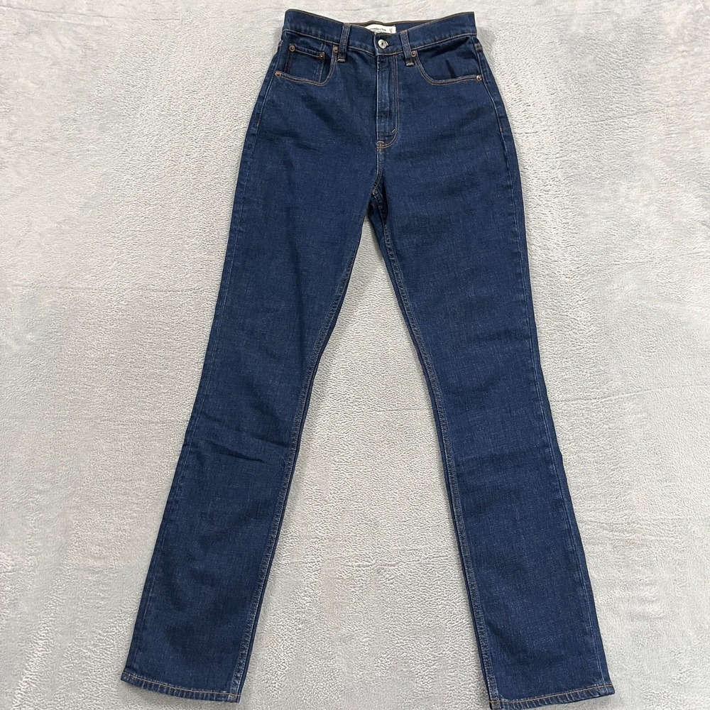 Abercrombie & Fitch Women's ultra high rise slim Straight Leg Jeans Long